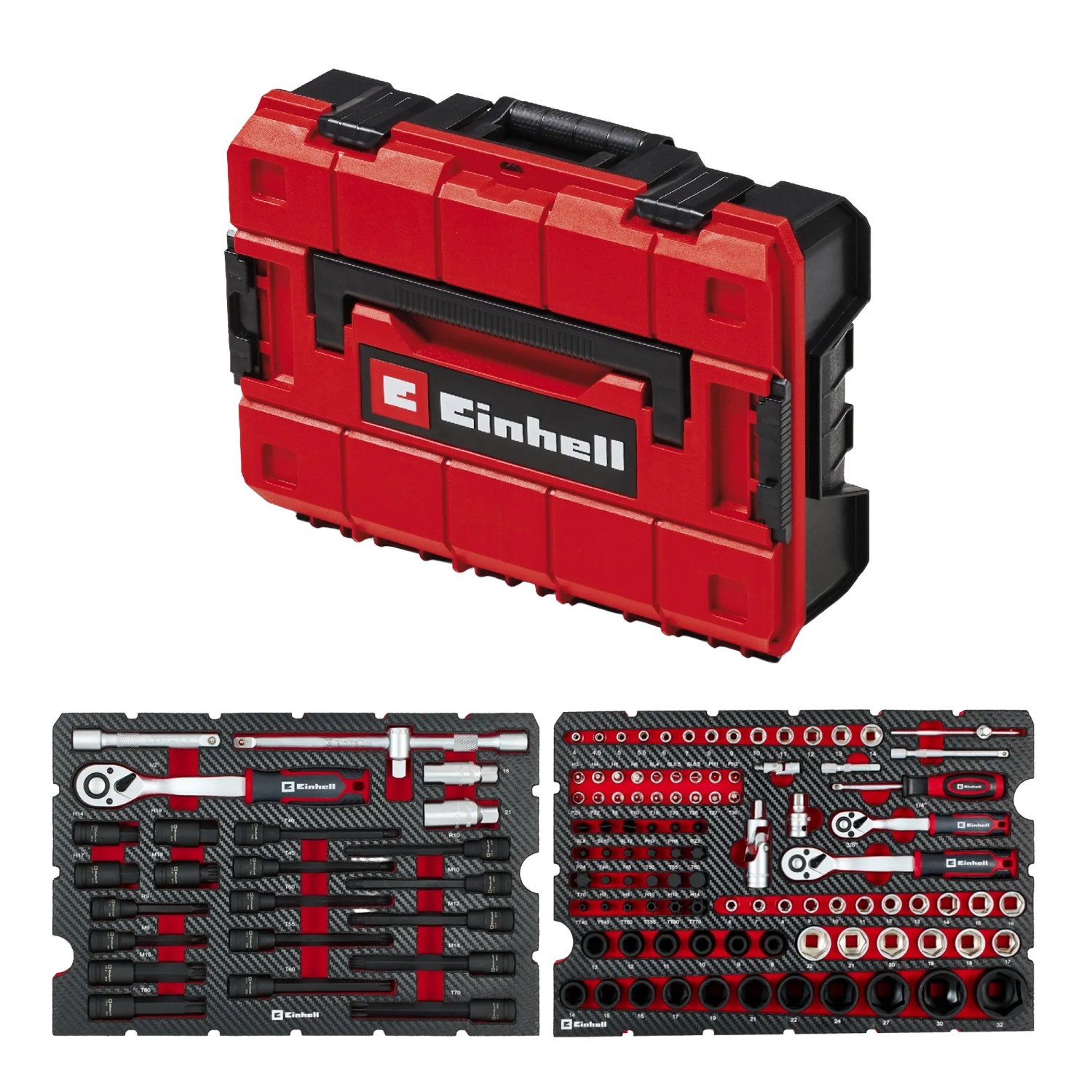 Einhell Werkzeugkoffer KFZ E-Case 121-teilig