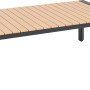 Loungetisch des Lounge-Sets Branford: Alu-Gestell, Holz-Tischplatte in Beige, anthrazitfarbenes Gestell.