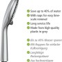 Wenko Handbrause Watersaving Chrom, Teil des Brausesets, mit Wassersparfunktion und Antikalk-Noppen.