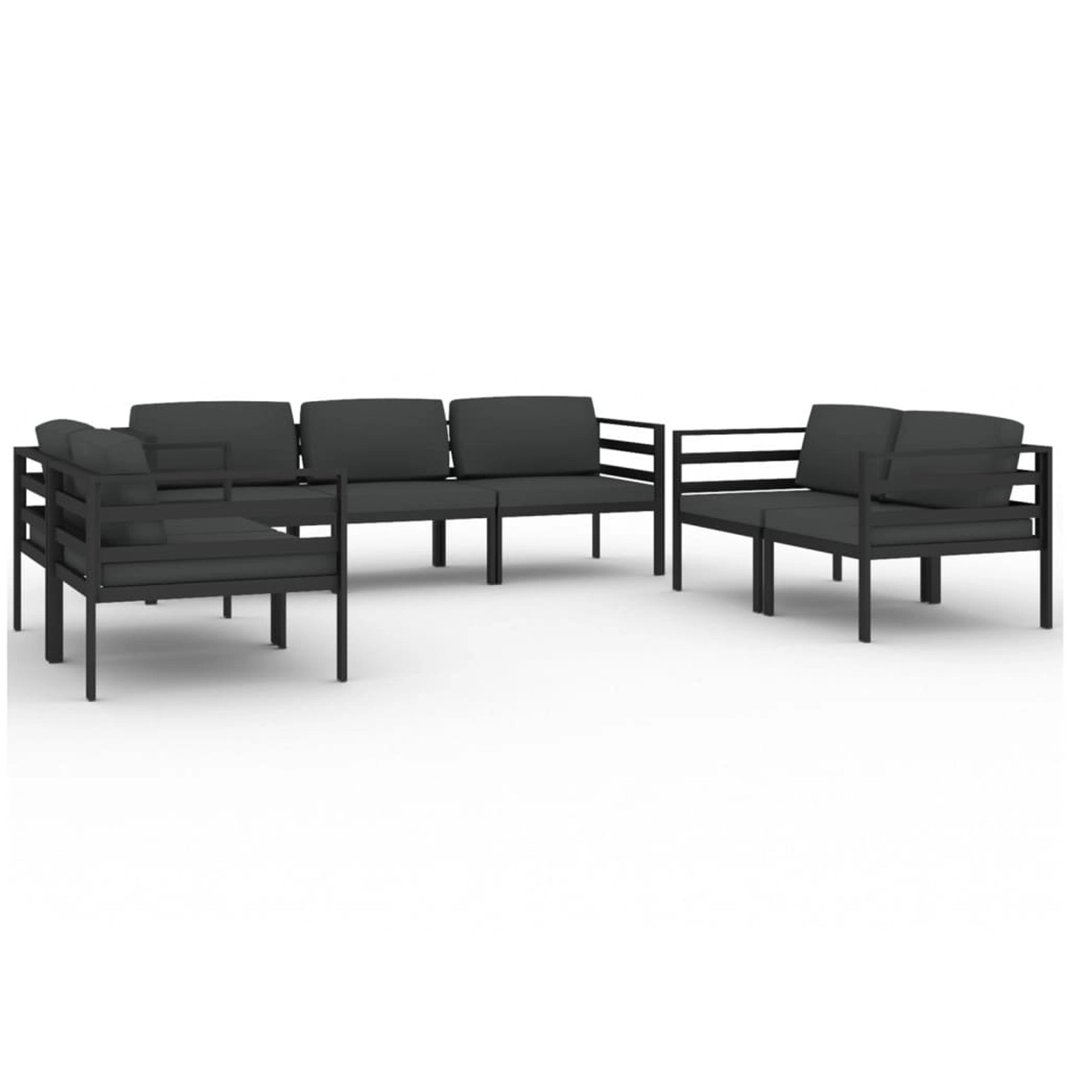 vidaXL 7-tlg Garten-Lounge-Set mit Kissen Aluminium Anthrazit Modell 3