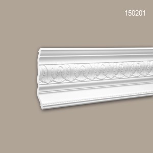 PROFHOME Eckleisten Set, 4 weiße Stuckleisten (8m), Neo-Klassizismus Design für Paneele.