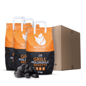 Heizfuxx Grillbriketts 5kg x 3 Sack 15kg