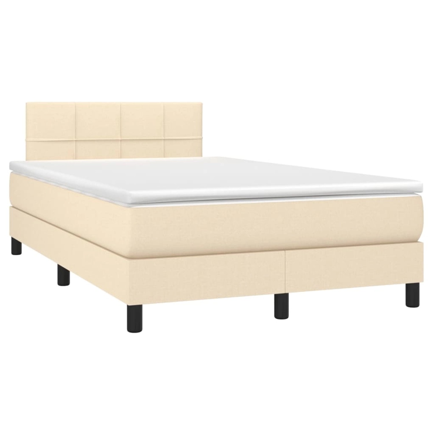 vidaXL Boxspringbett mit Matratze & LED Creme 120x200 cm Stoff 3133146 günstig online kaufen