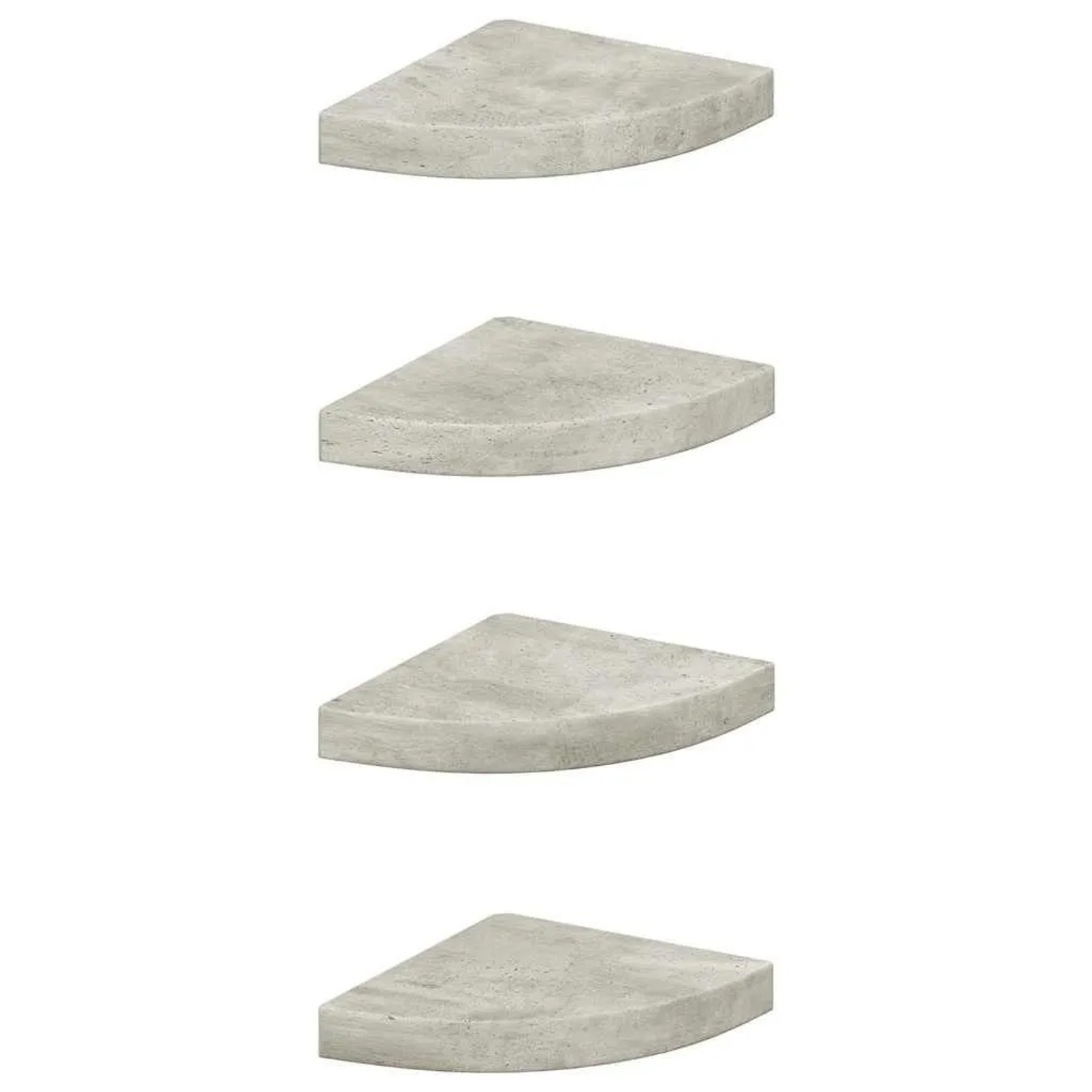 vidaXL Eck-Schweberegale 4 Stk Betongrau 25x25x3,8 cm MDF 326635