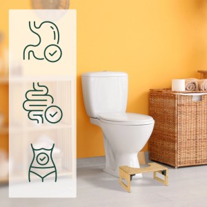 Relaxdays Toilettenhocker Bambus Natur Klappbar Rutschfest 18,5 cm x 43 cm x 27,5 cm 2,3 kg