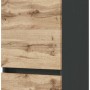 Held Möbel Midischrank Bari, 40 cm, Wotaneiche/Graphitgrau, Bad-Hängeschrank mit zwei Türen.
