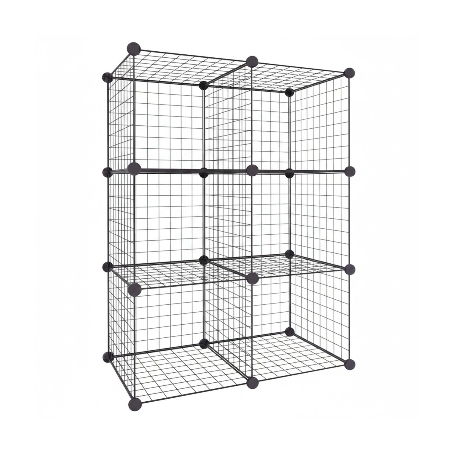 Relaxdays Steckregal Stahl Schwarz 6 Würfel Stecksystem 110 cm x 75 cm x 37 cm