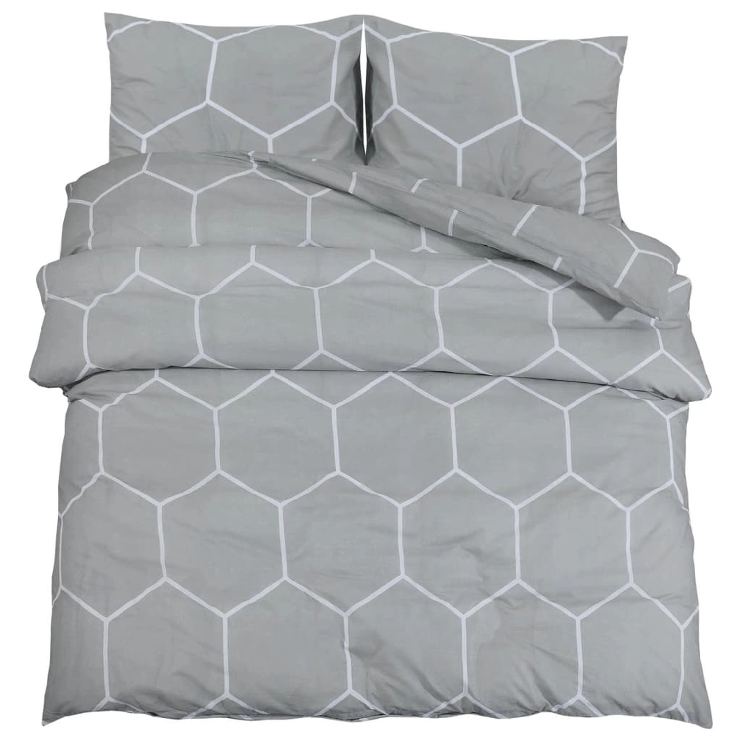 vidaXL Bettwäsche-Set Grau 260x240 cm Baumwolle 136453 günstig online kaufen