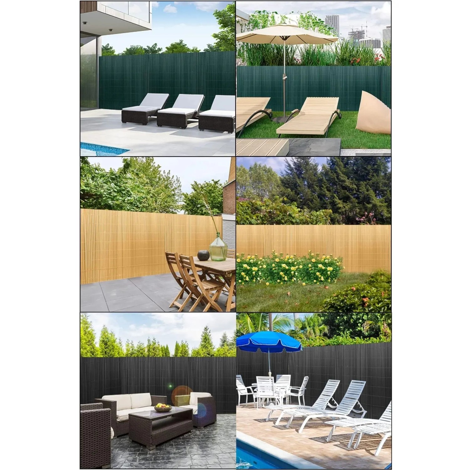 PROREGAL Sichtschutzmatte in Grau, Braun und Schwarz als Wind- und Blickschutz für Garten, Terrasse und Balkon.
