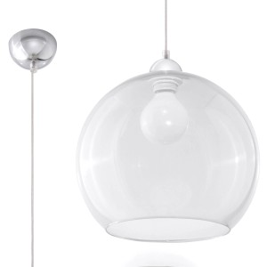 Transparente Hängeleuchte Ball von Sollux Lighting, runde Glasleuchte für Lampen & Leuchten.