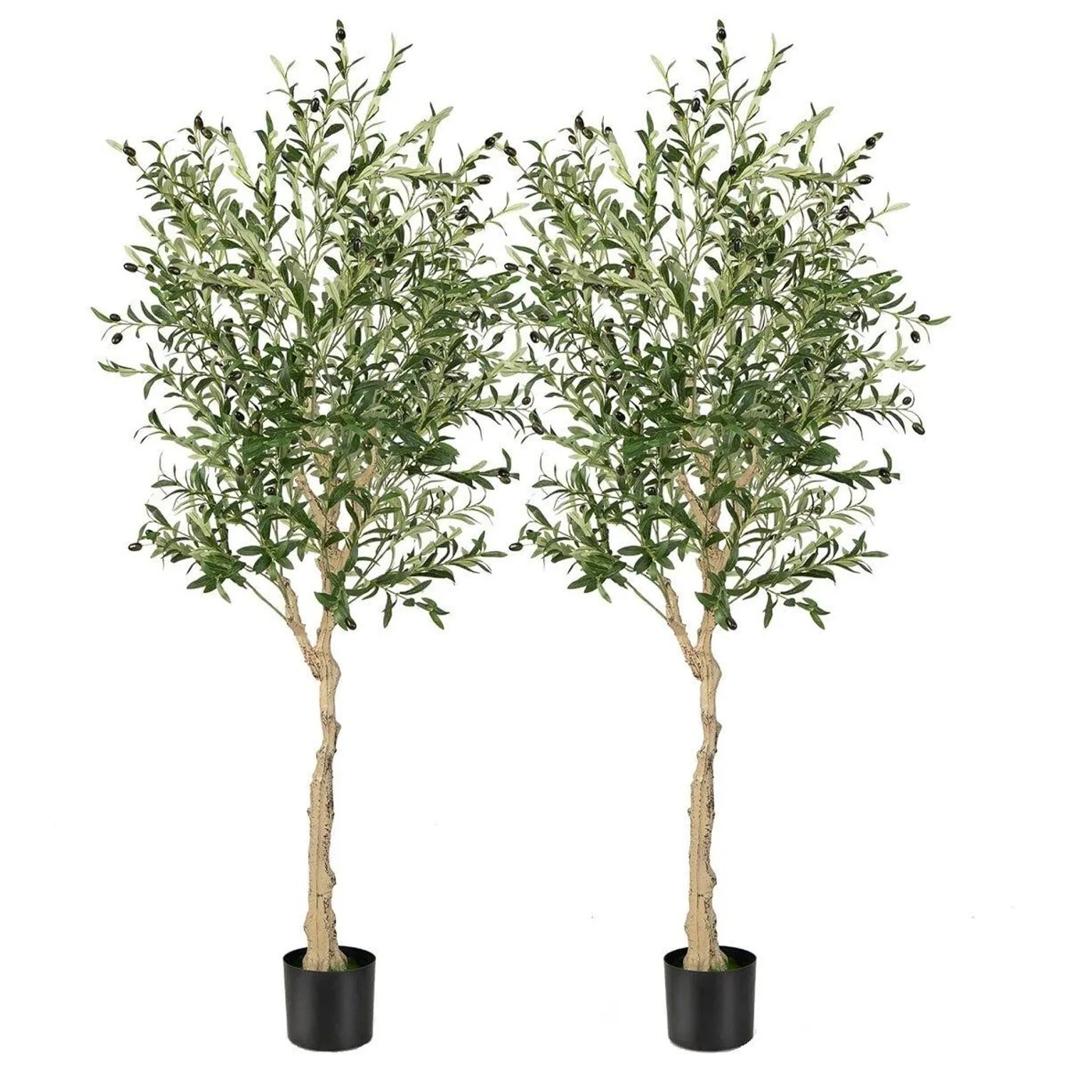 Costway 2er Set Künstliche Olivenbaum Blättern Grün 180 cm günstig online kaufen