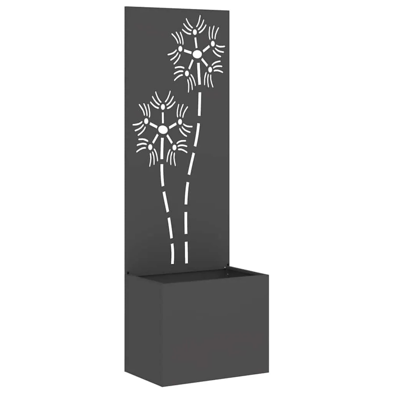 vidaXL Garten Sichtschutz-Leinwand Floral Schwarz 50 x 32 x 150 cm 876434