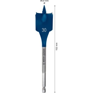 Bosch Expert Selfcut Flachfräsbohrer, 30 mm Durchmesser, für schnelles Bohren in Holz.