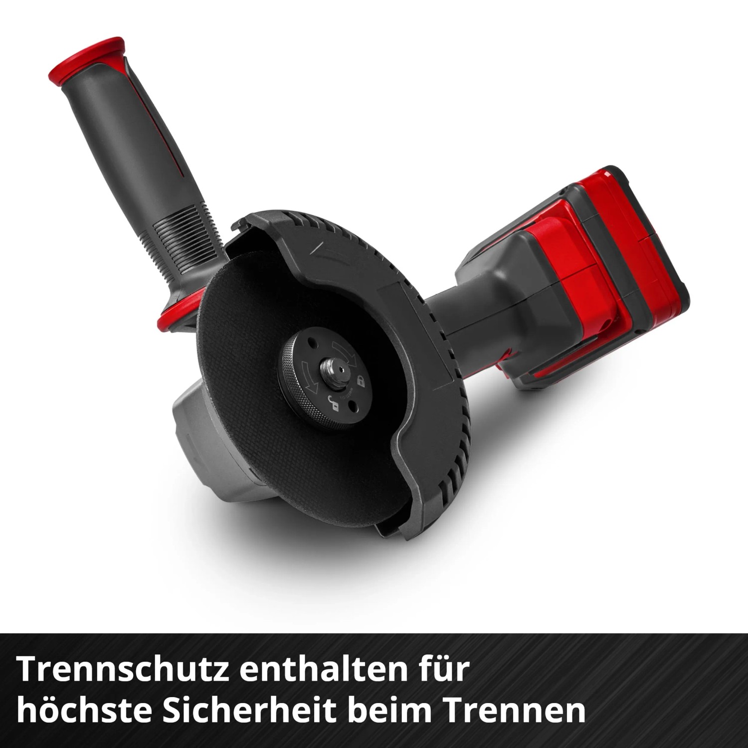 Einhell Akku-Winkelschleifer TP-AG 18/125 CE Q Li Solo mit Trennschutz.