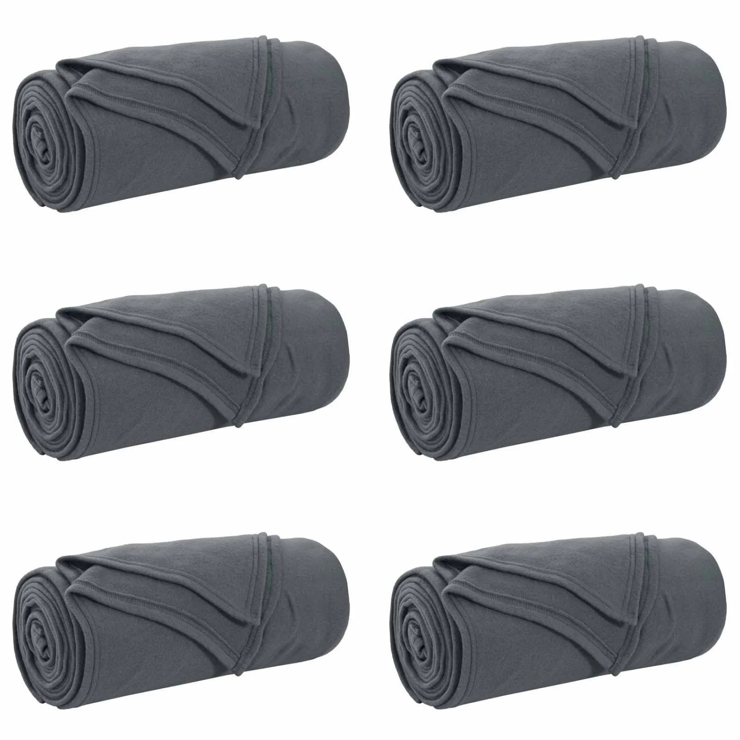 vidaXL Wohndecken 6 Stück Dunkelgrau 270 x 240 cm Fleece 42017056