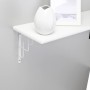 OBI Konsole Roxy, weiße Regalstütze (230x180mm) mit Deko auf einem Regalbrett.