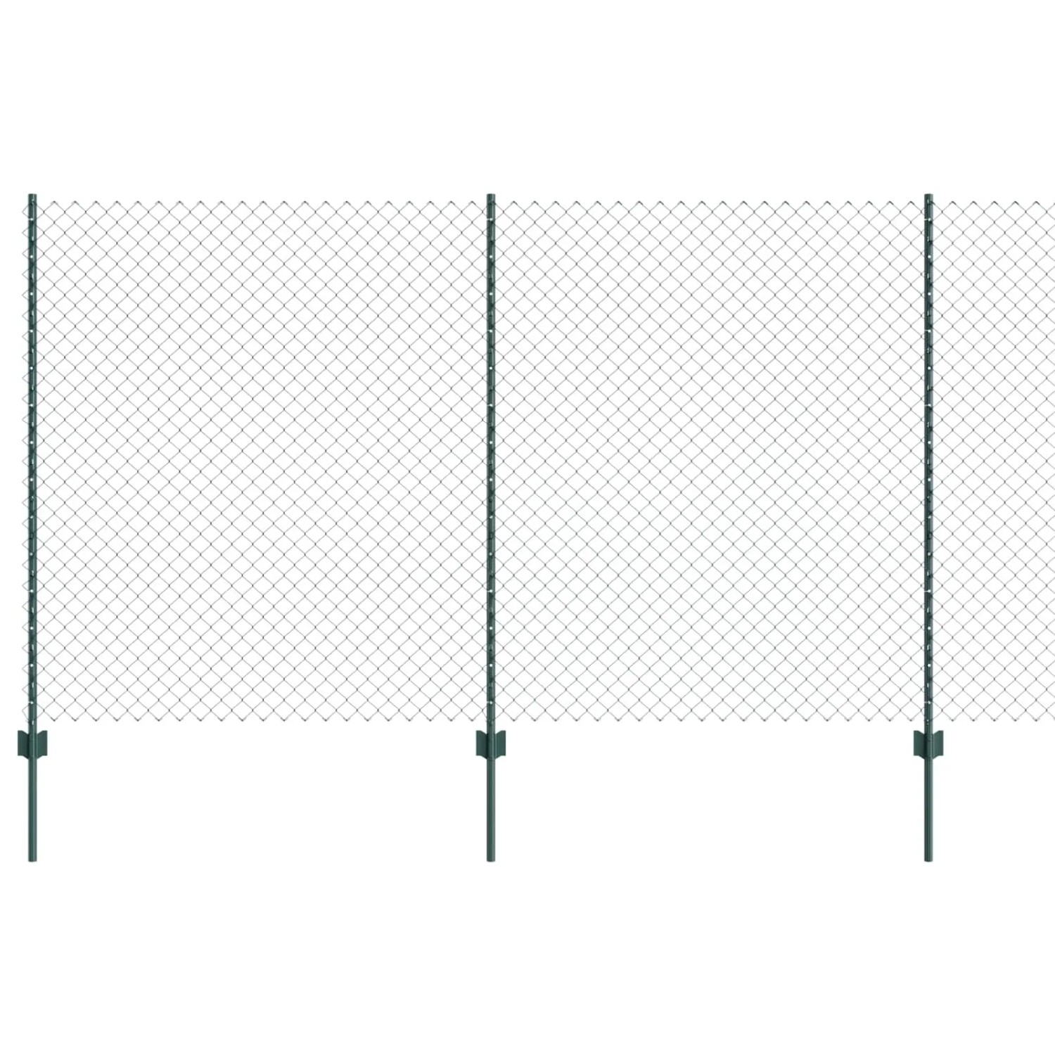 vidaXL Zaun mit Pfosten Grün 1,4 x 10 m Stahl und PVC 3336234 günstig online kaufen