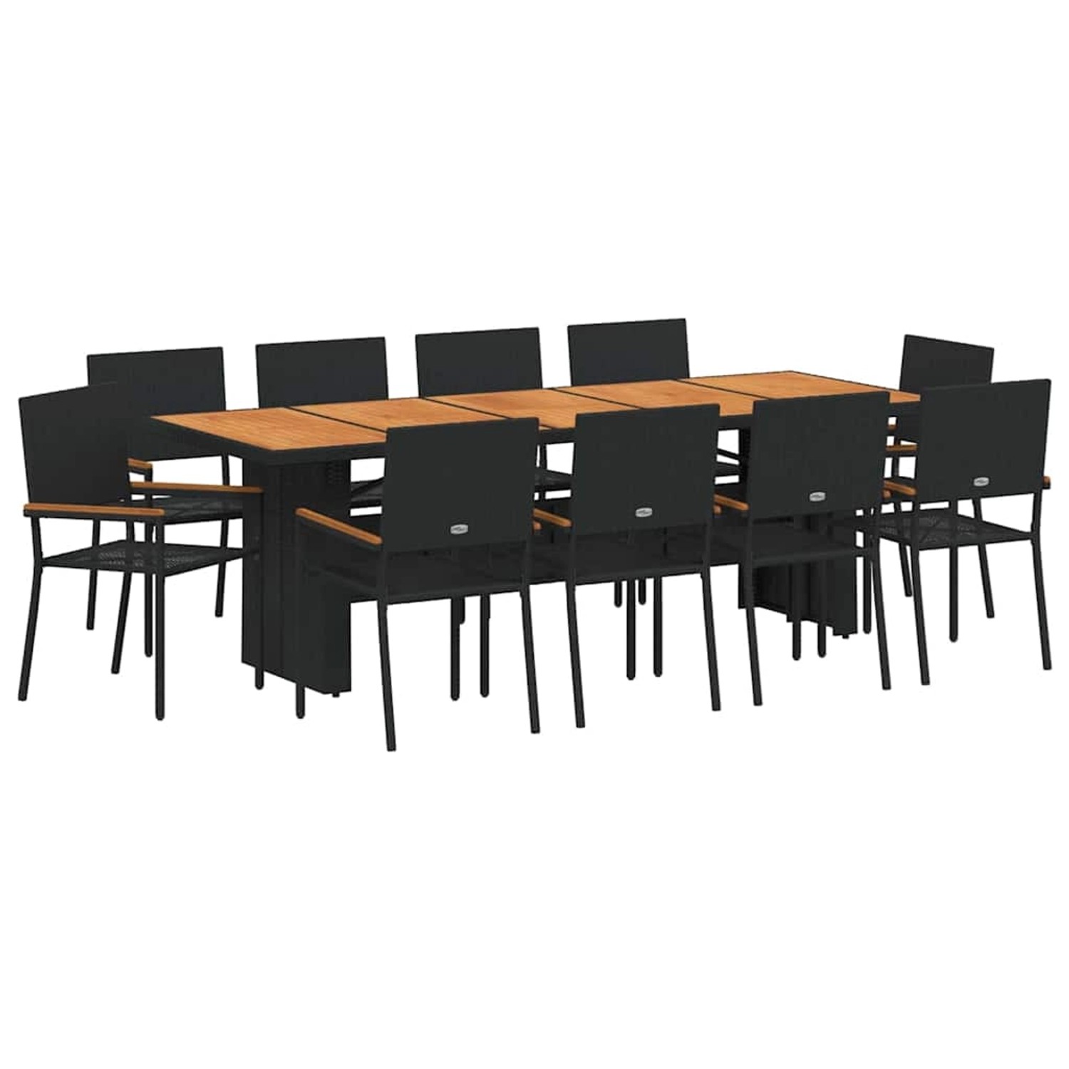 vidaXL Garten Essgruppe 11-Tlg Schwarz Poly Rattan 3365422 günstig online kaufen