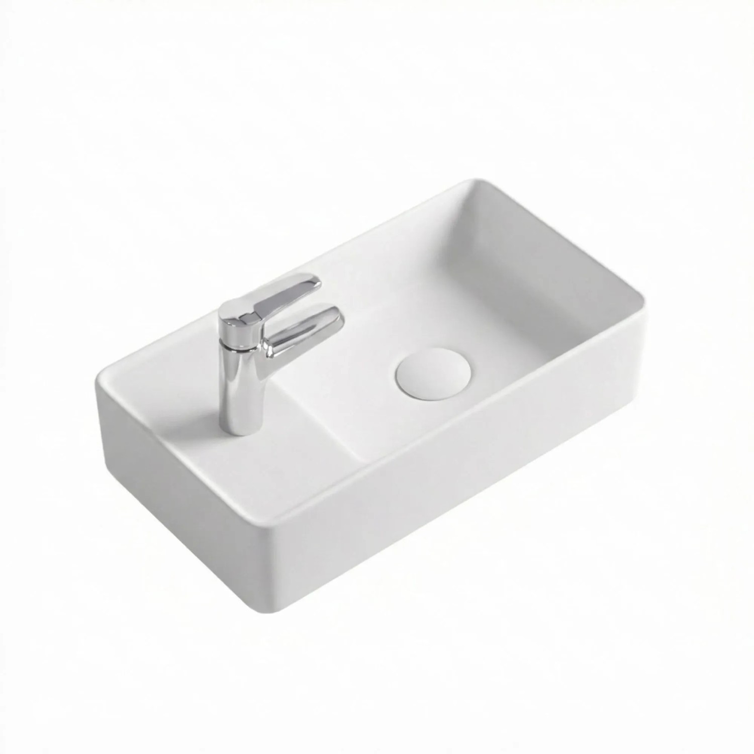 Stilform Gäste-WC Waschbecken 46 x 25 cm SOHO 2.0 Keramik Weiß Matt