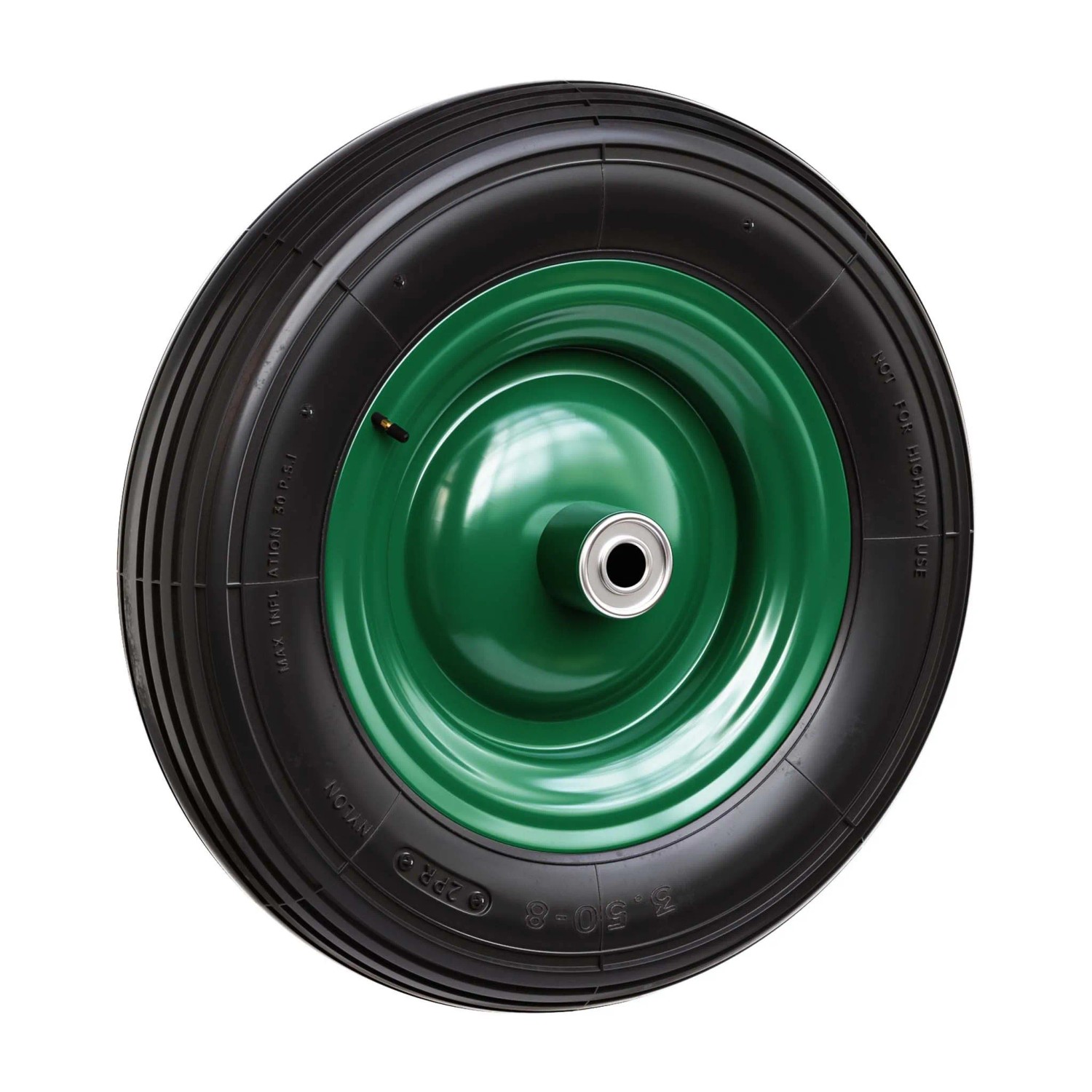 Wiltec Rad Reifen 3.50-8 120Kg Winkelventil Luftreifen Felge Ersatzrad Sackkarre