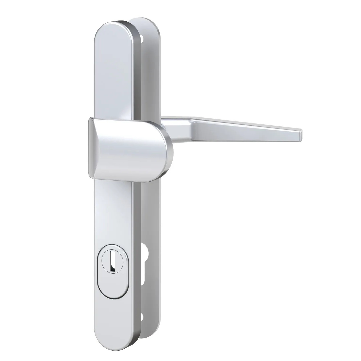 Basi - ES0 ZA - Vollmaterial-Schutzbeschlag - Schmalrahmenschild Rund Alu F1 Lochung PZ WG 92-8mm - ZA - 7903-0401