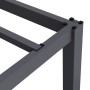 ML-Design Metallbett 160x200 cm: Nahaufnahme des anthrazitfarbenen Stahlrahmens mit stabiler Eckverbindung und Bodenschonern.