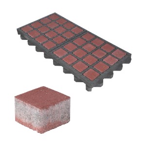 HL Drainpflaster Füllstein, Rubinrot, 7,4x7,4x4,9cm, für Rasengitter. Pflastersteine für wasserdurchlässige Flächen.