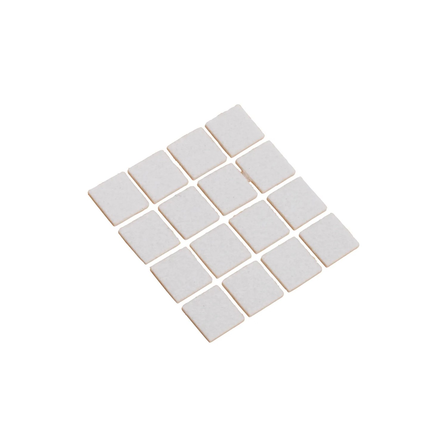 16 selbstklebende, quadratische Filzgleiter (22x22mm) zum Schutz von Böden und Möbeln.
