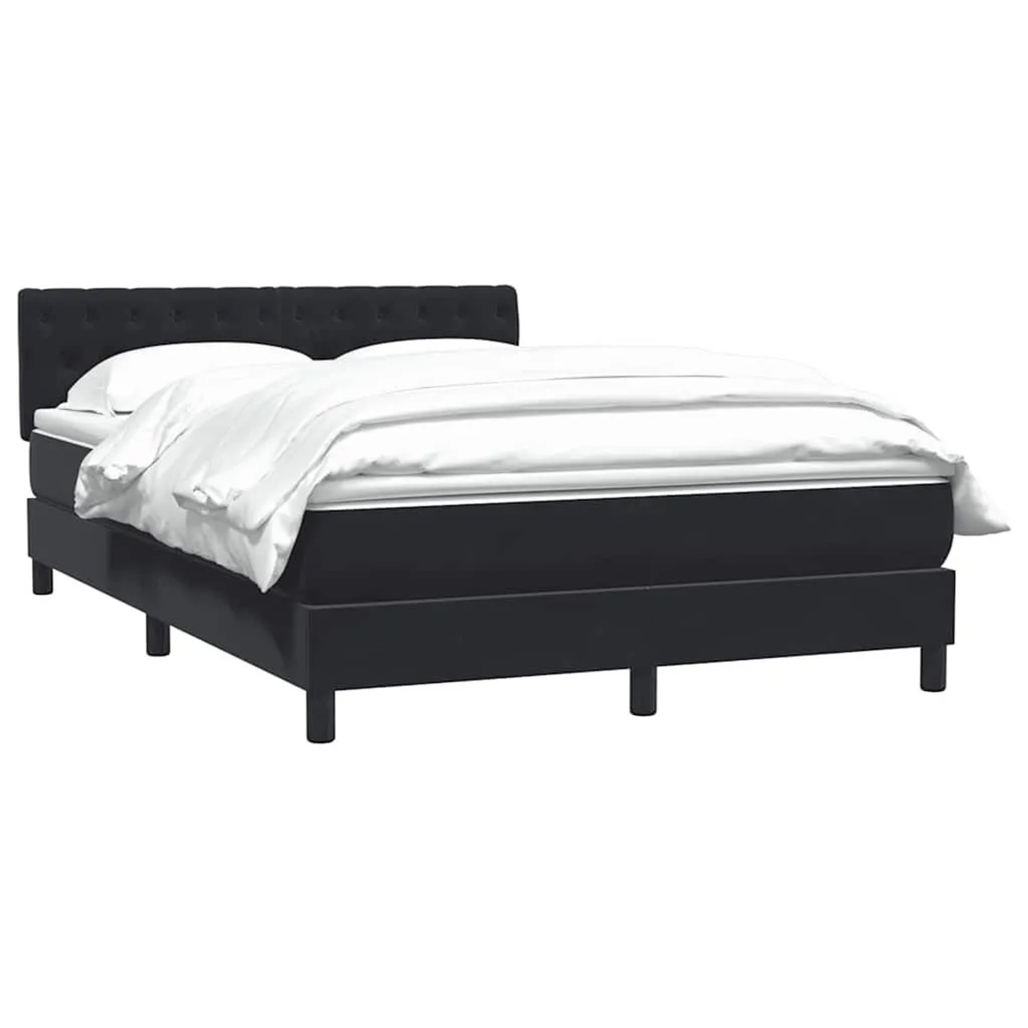 vidaXL Boxspringbett mit Matratze Schwarz 140x210 cm Samt 3316499 günstig online kaufen