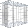 Leere Gabiona C-Ring-Gabione, 70x100x50 cm, Maschenweite 5x10 cm, aus verzinktem Draht.