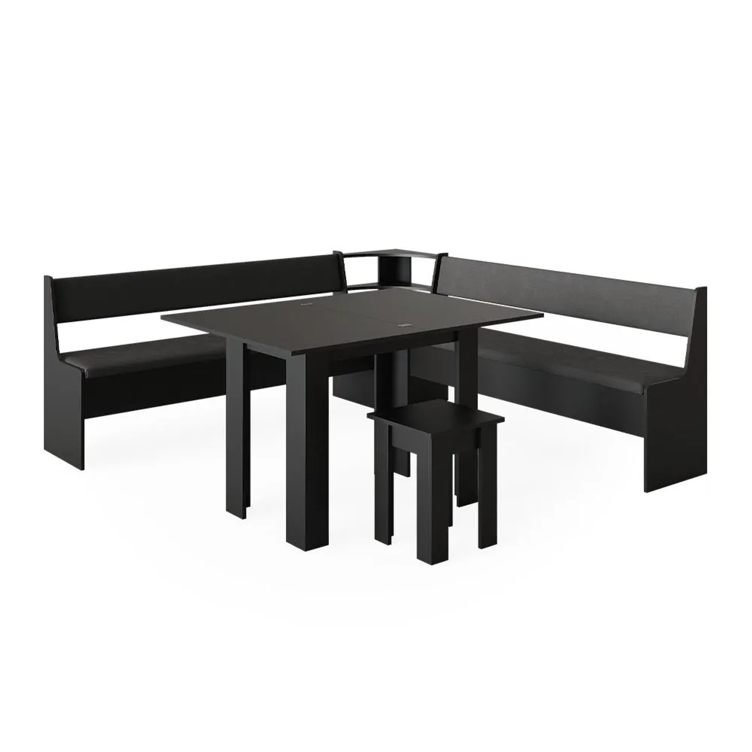 Vicco Eckbankgruppe Roman Schwarz 210 x 80 mit Tisch Art Nr 40267