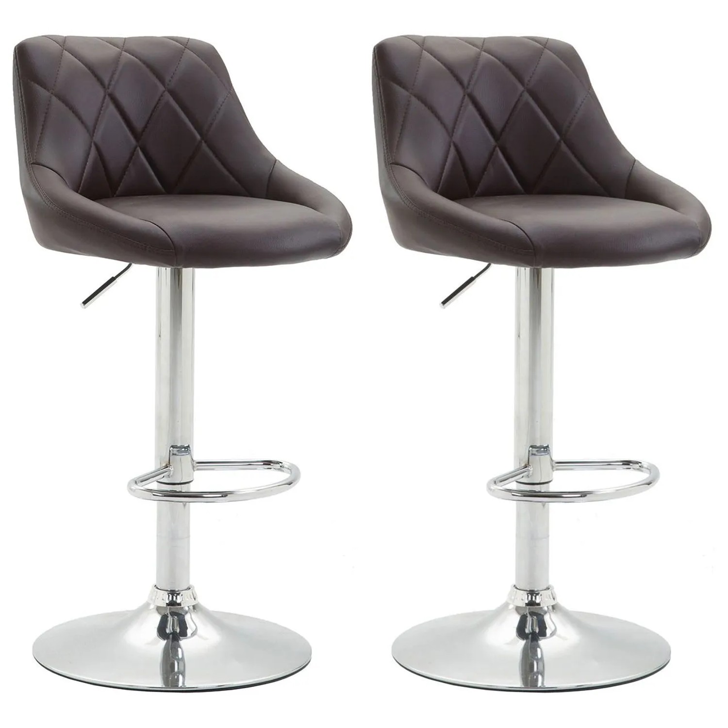 CLP 2er Set Barhocker Lazio Kunstleder Braun