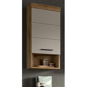 Inn.Furn Badezimmer Hängeschrank in Sand und Eiche 37 x 79 cm Shawn