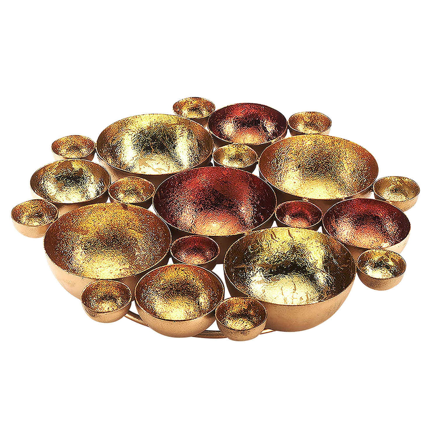 Kobolo Kerzenhalter Dekoschale BUBBLE aus Metall Gold Bronze