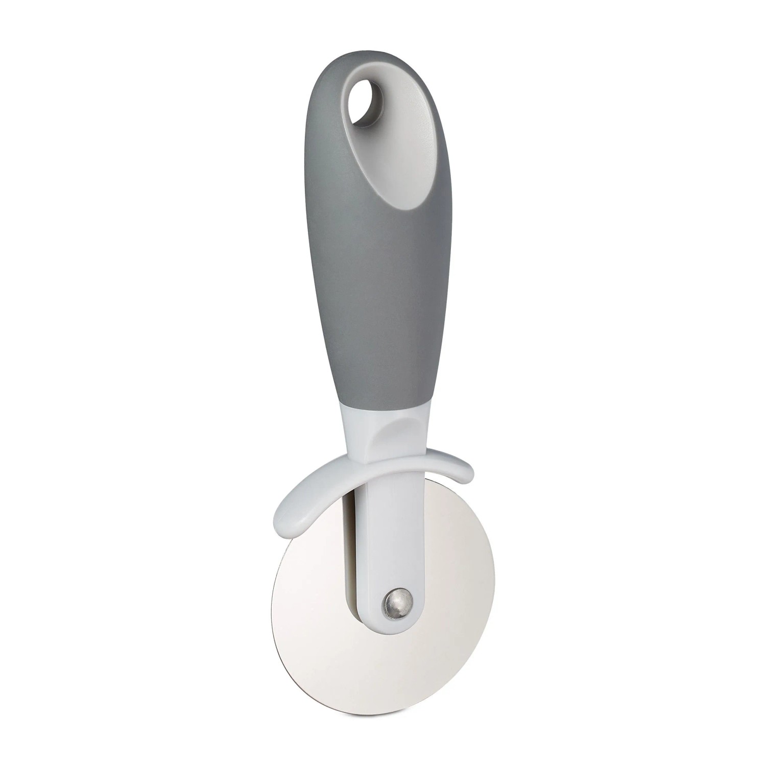 Relaxdays Pizzaschneider 2er Set Edelstahl Kunststoff Silber Anthrazit Rutschfest 18,5 cm x 8 cm x 4 cm 110 g