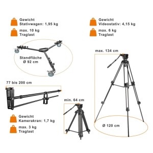 Walimex Pro Kamerakran Set Director Pro Ii Videostativ Kamera Stativwagen Foto