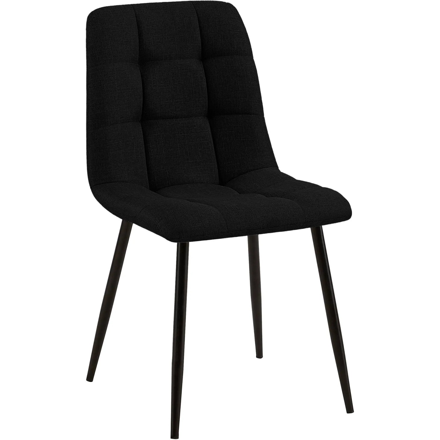 DELUKE Esszimmerstuhl FIGAD Stoff Schwarz 45x55x84cm Essstühle Esszimmerstühle Küchenstühle Wohnzimmerstühle