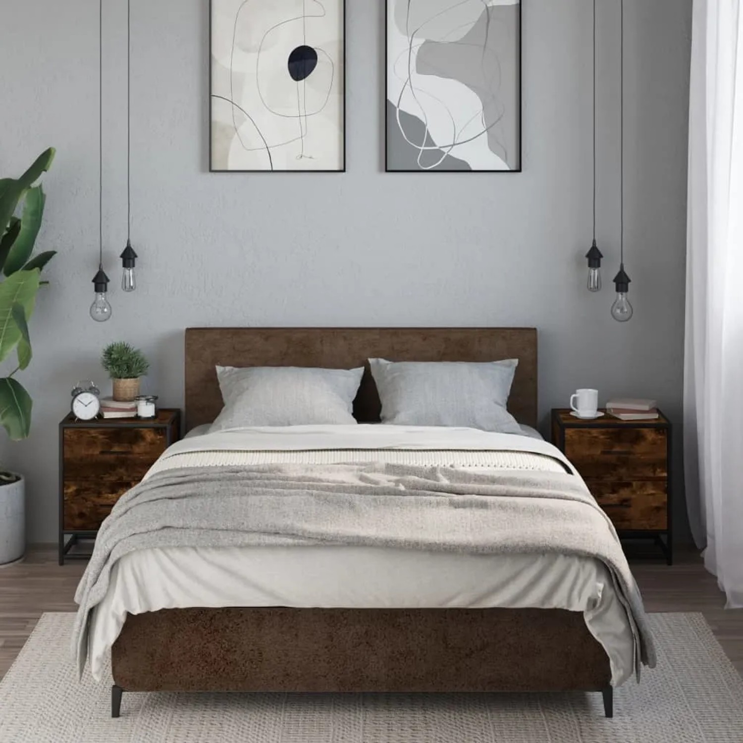 vidaXL Nachttische 2 Stk, Räuchereiche 40x31x50 cm Holzwerkstoff 848679_3