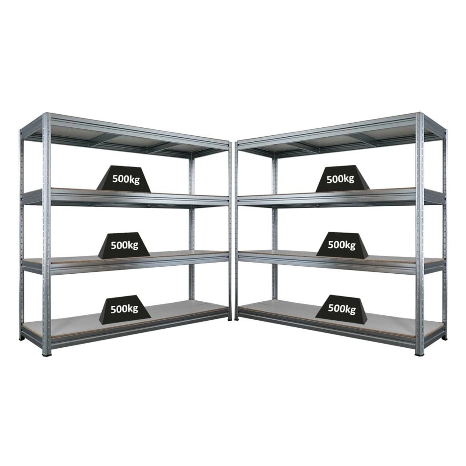 PROREGAL Mega Deal 2x Schwerlastregal Dino HxBxT 180x200x60cm 4 Melamin-Ebe günstig online kaufen