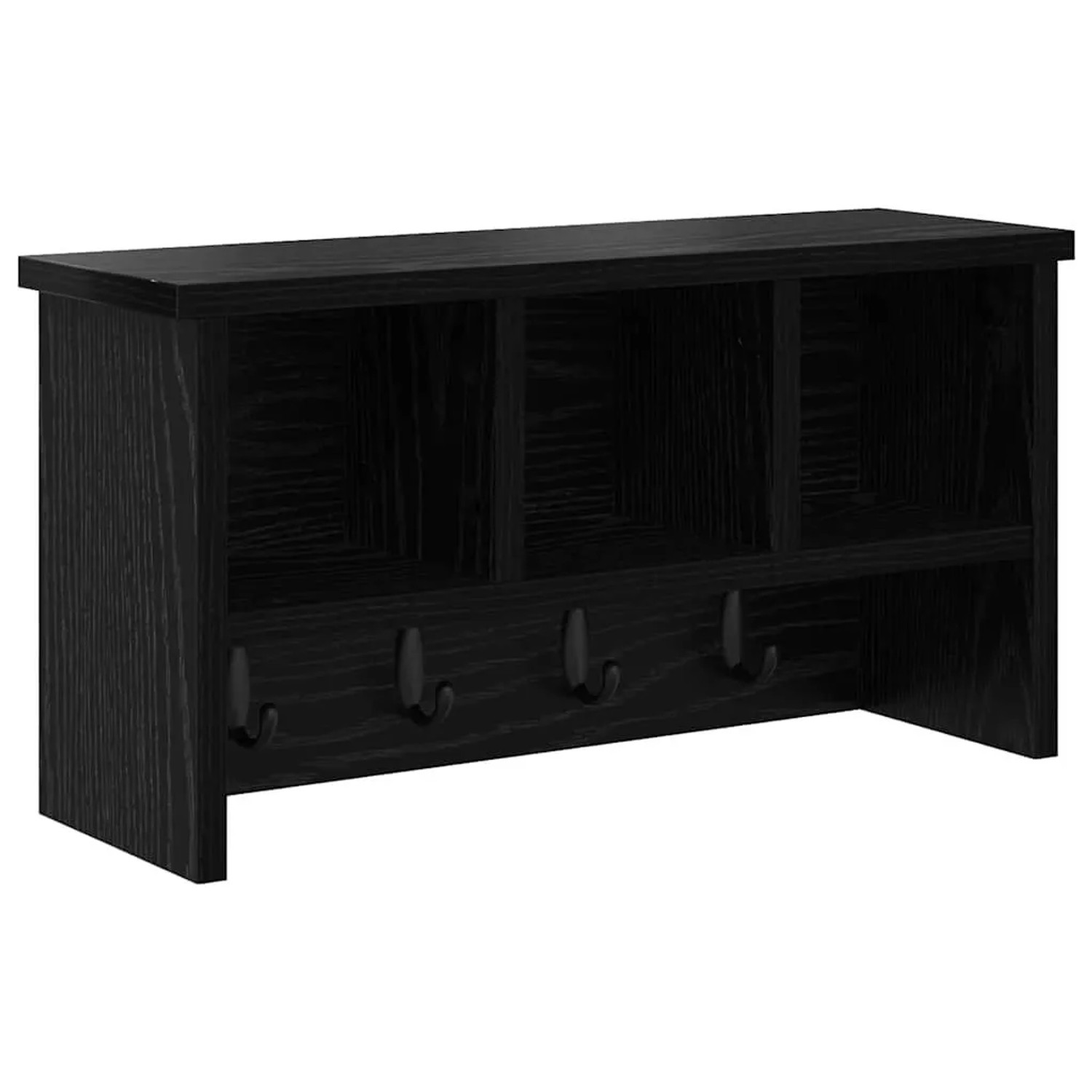 vidaXL Wandmontierter Kleiderständer mit Regal Schwarz Eichen-Optik 874308