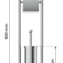 Eisl Stand WC-Set Chrom mit WC-Bürste und Toilettenpapierhalter, freistehend.