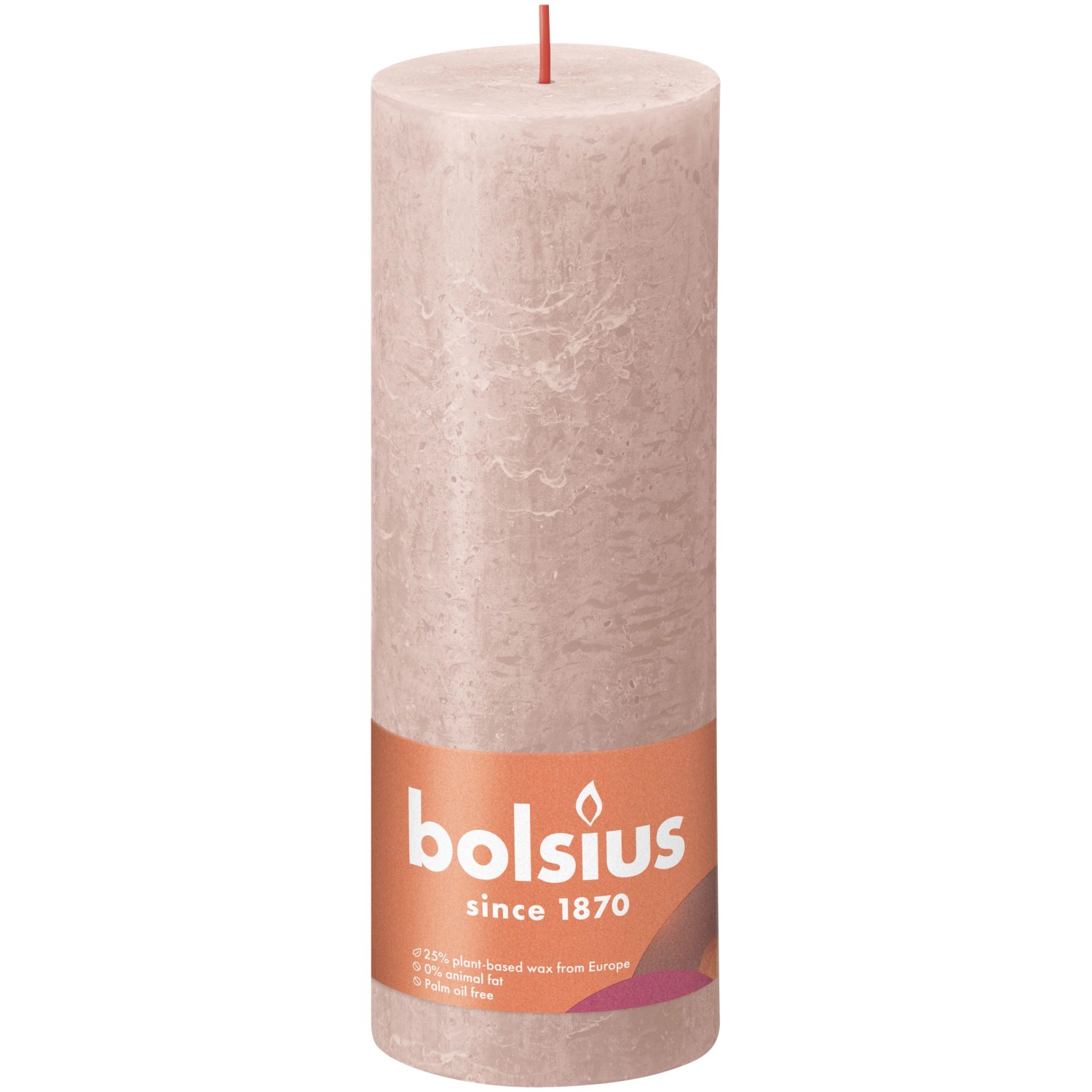 Bolsius Rustik-Kerze Shine 190/68 mm Nebliges Rosa