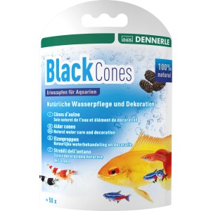 Black Cones Erlenzapfen für Aquarien zur Wasserpflege und Dekoration.