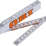 OBI Metermaßstab aus Fiberglas, 1 m, zusammengeklappt und teilweise geöffnet.