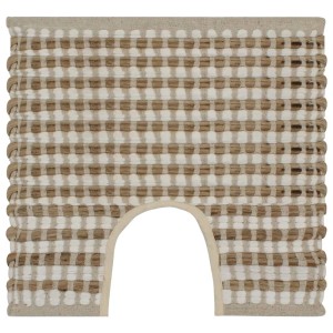 Handgewebtes Badematten-Set aus Jute in Natur und Weiß. Badteppich und WC-Vorleger im Set.