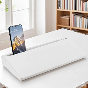 Relaxdays Schreibtischorganizer Kunststoff Glas Weiß Mit Whiteboard 40 cm x 18 cm x 5,5 cm 1 kg