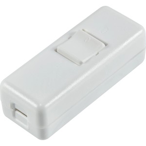 Weißer Schnurzwischenschalter 10A für Lampeninstallation.