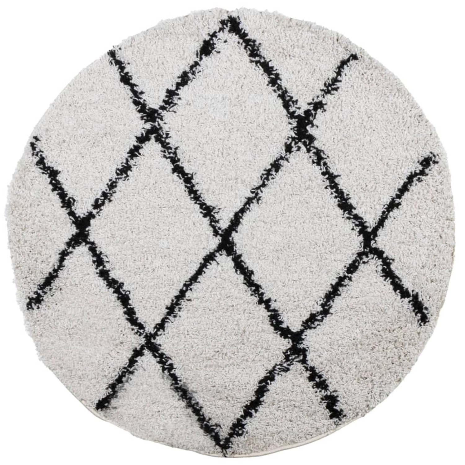 vidaXL Teppich Shaggy Hochflor Modern Creme Und Schwarz  280 Cm 1956817 günstig online kaufen