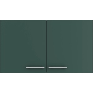 OPTIFIT Savona405 Küchen-Hängeschrank, 100 cm, steingrün mit Edelstahlgriffen.