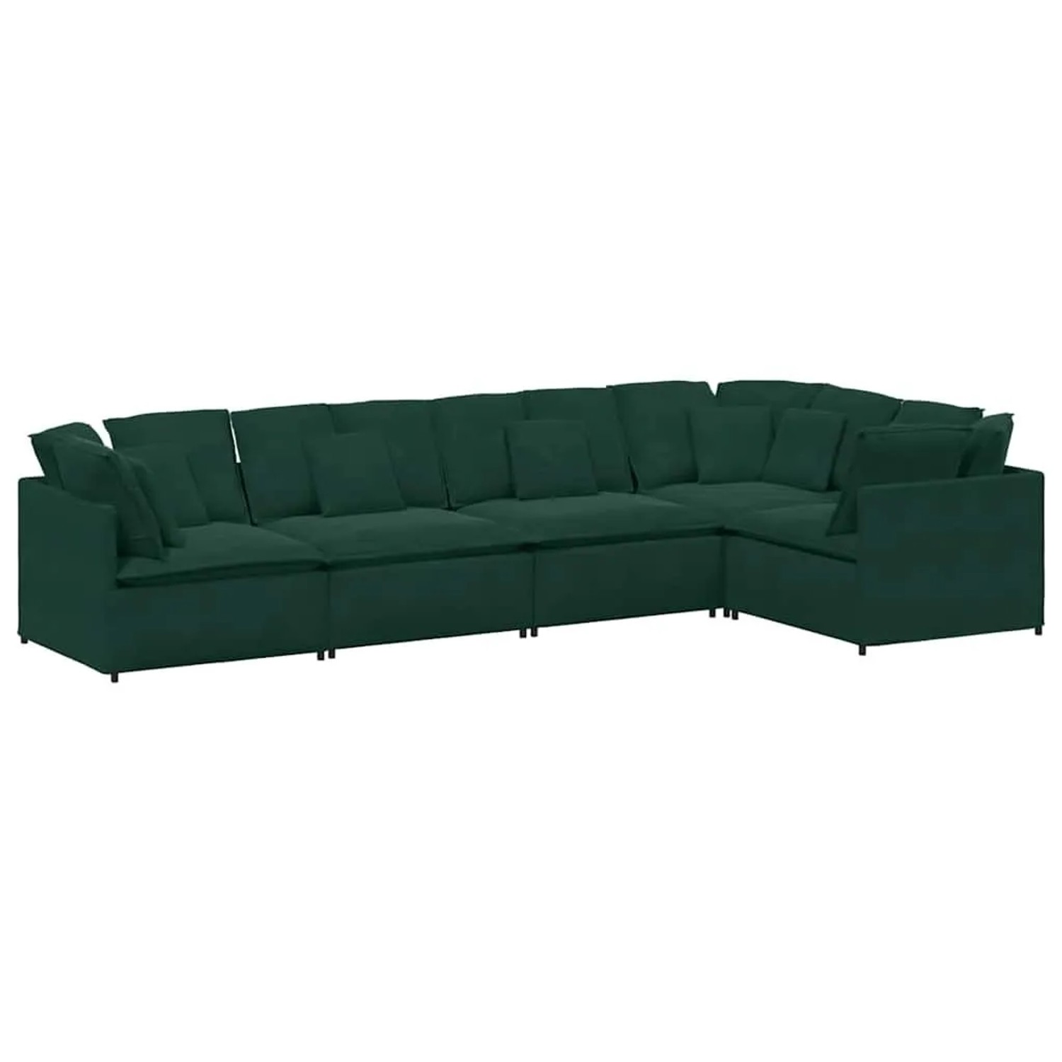 vidaXL Modulares Sofa mit Kissen Samt Dunkelgrün 3321339